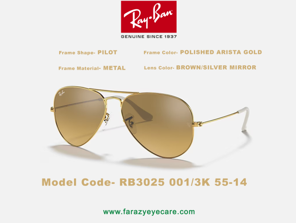 Ray-Ban Aviator Gradient Sunglasses RB3025 0013K