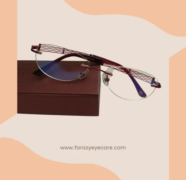 Stylish Rimless Eyeglasses with Red Line Details -MC-1007