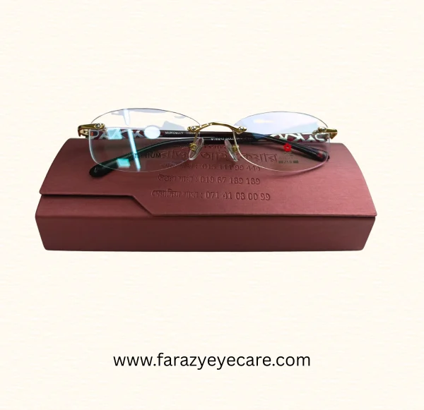 Stylish Rimless Eyeglasses with Patterned Temples -MT6021Z